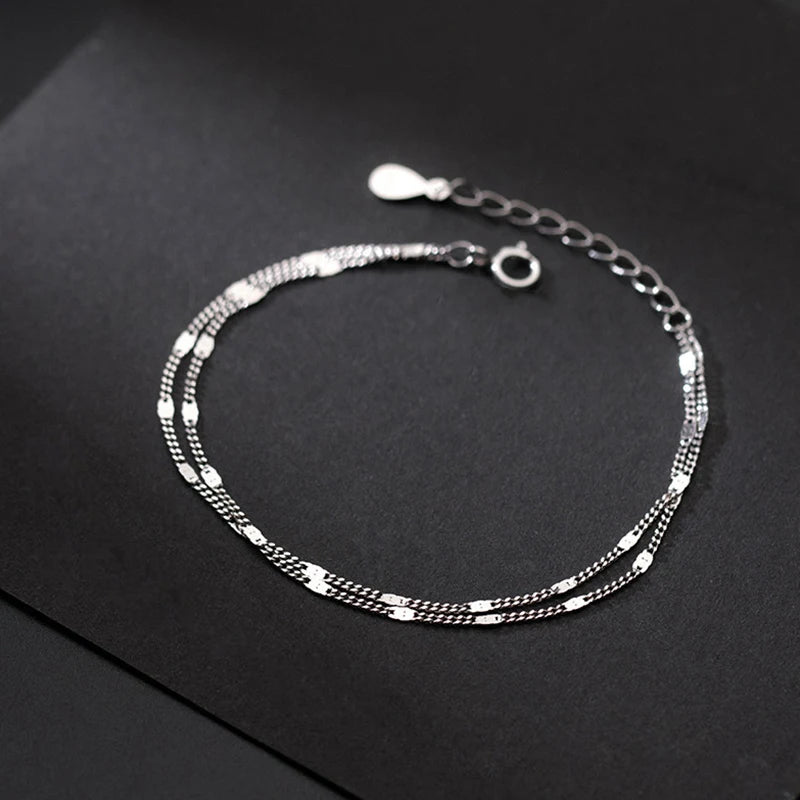 925 Silver Double-Layer Splicing Bracelet