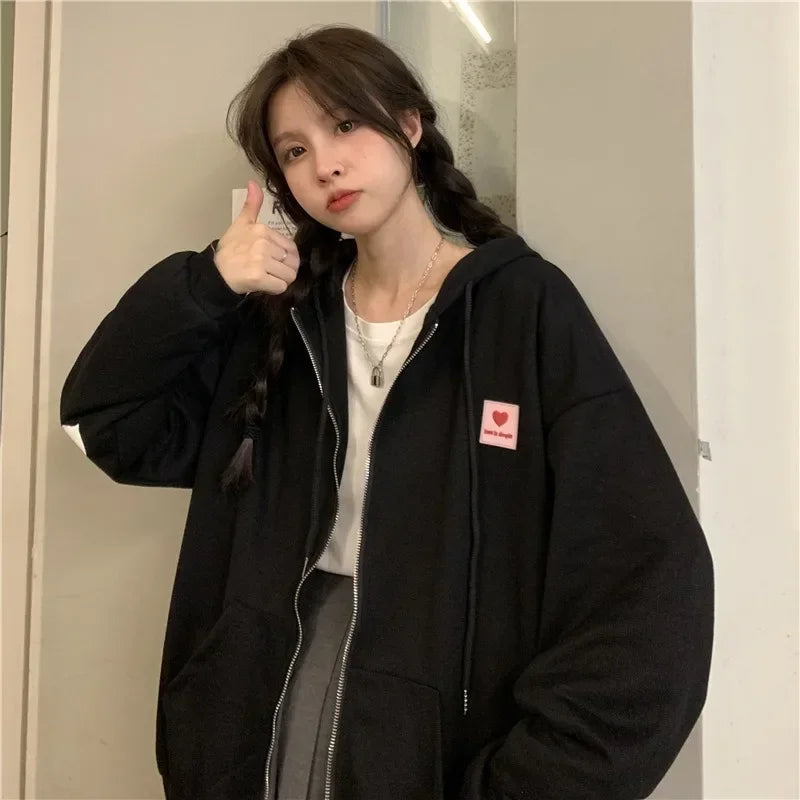 Zip-Up Spring Hoodie – V-Neck Thin Cardigan