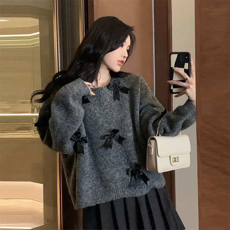Bow Sweater – Unique Short Sleeve Knit Top