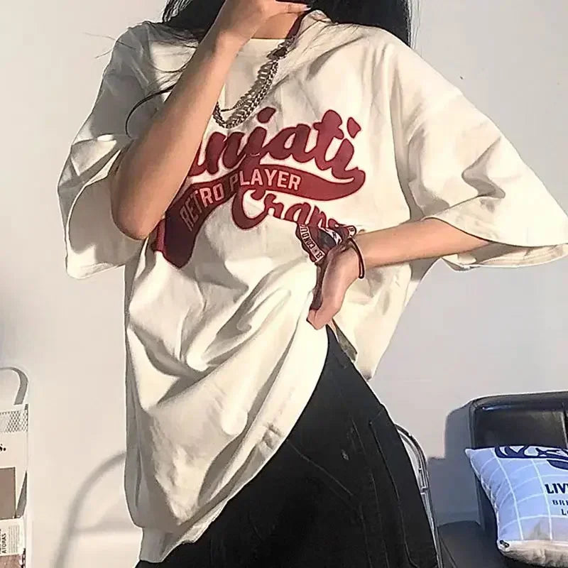 Gothic Short Sleeve T-Shirt – Oversized Streetwear Top