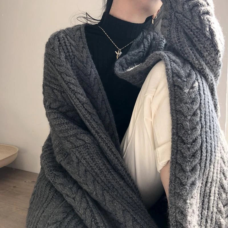 Casual Long Sweater Cardigan – Soft Comfortable Loose Knit