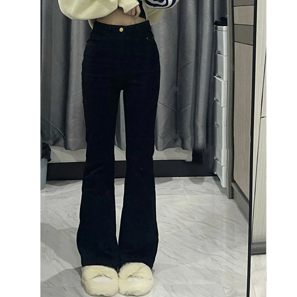 Black Flare Jeans – High Waist Slim Fit Bell Bottoms