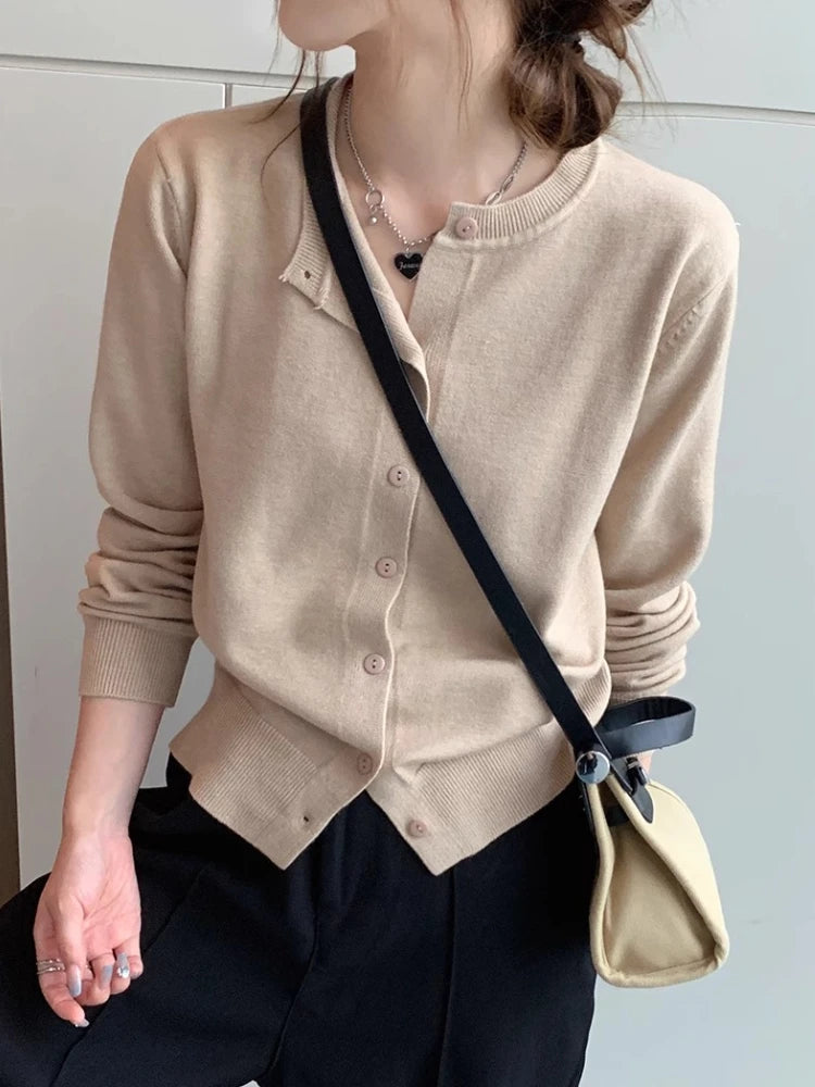 Slim Fit Knit Cardigan – Long Sleeve Soft Casual