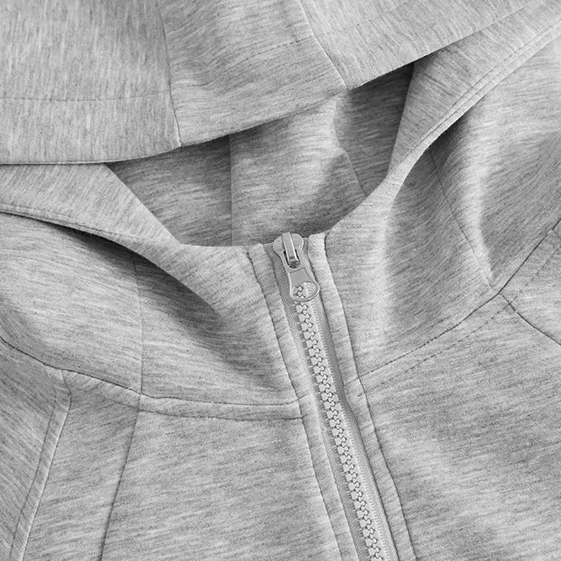 Gray Zip Hoodie Cardigan – Slim Fit & Sporty Look