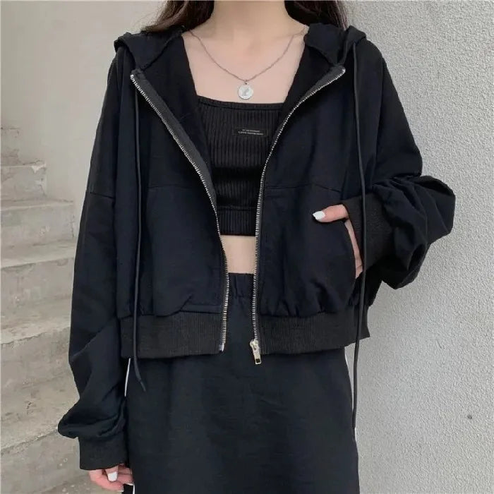 Zip Cardigan Hoodie – Solid Knit Sweatshirt