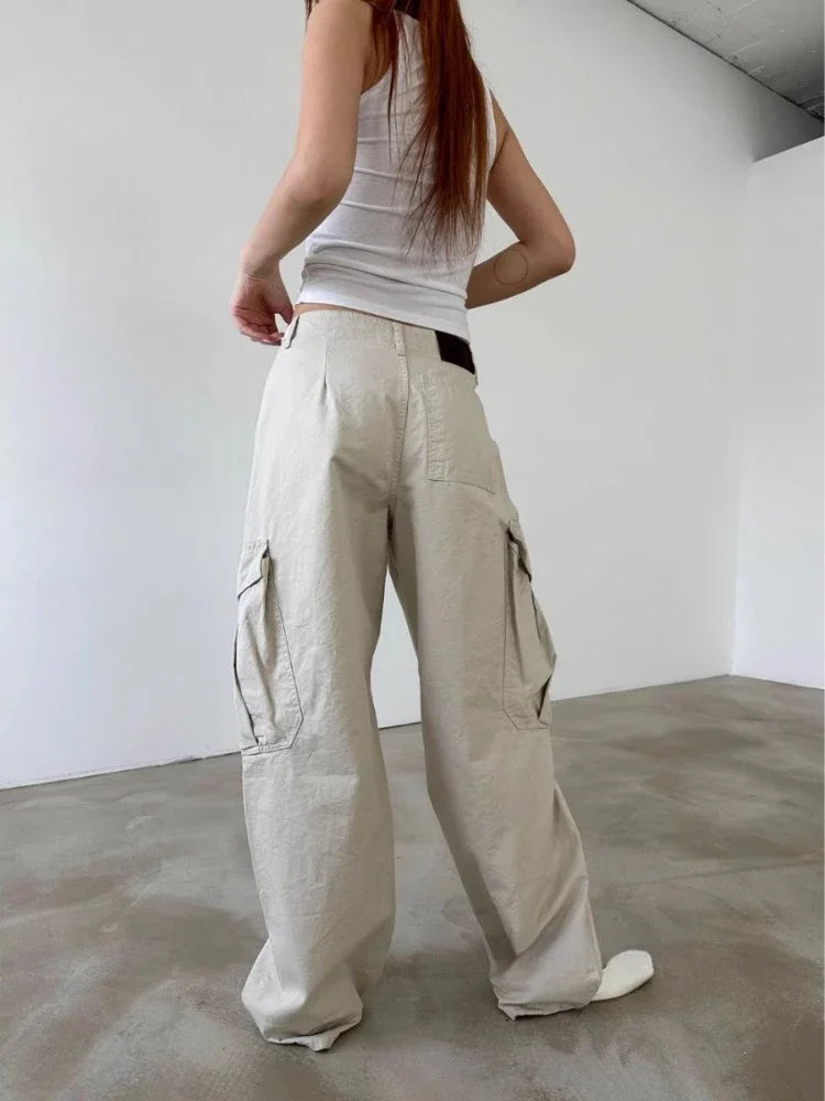 Loose Streetwear Cargo Pants – Summer Thin Straight Trousers with Pockets