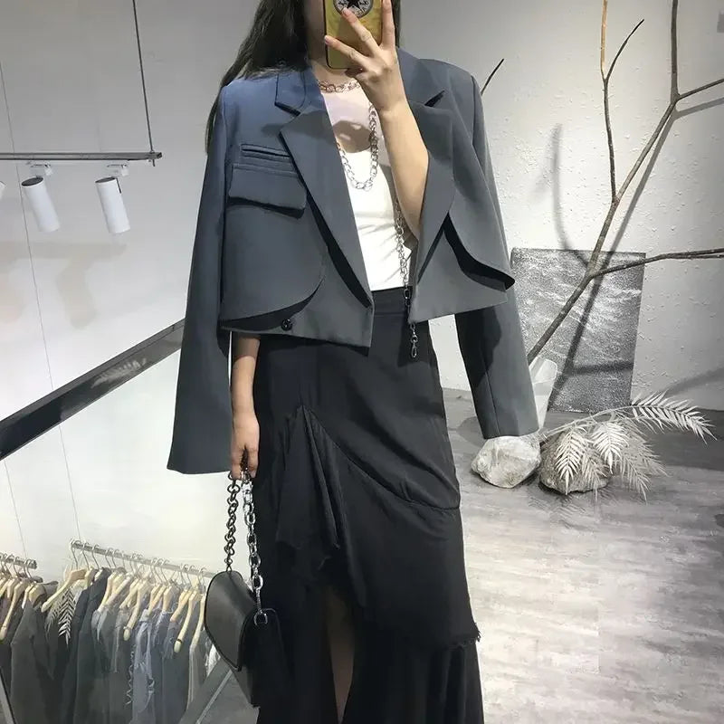 Cropped Black Blazer
