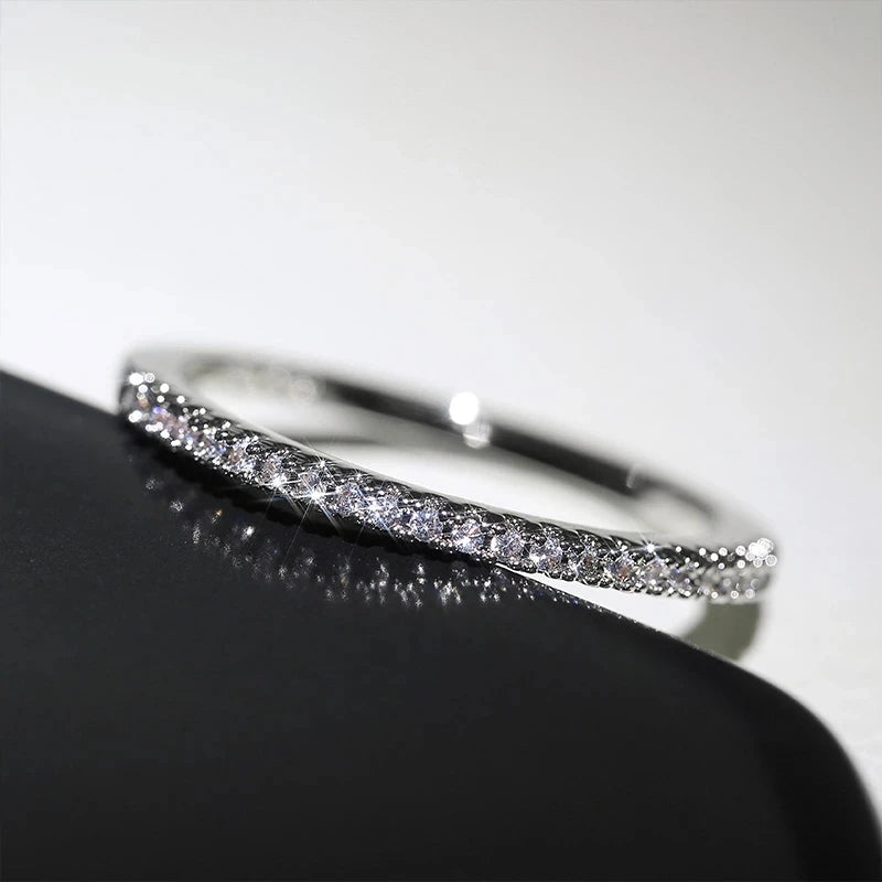 925 Silver Crystal Engagement Ring
