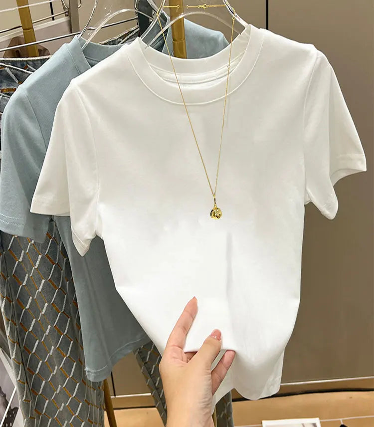White Cotton Tee – Loose Summer Fit