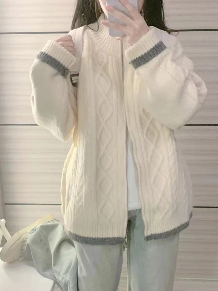 Zipper Cardigan Sweater Coat – Long Sleeve