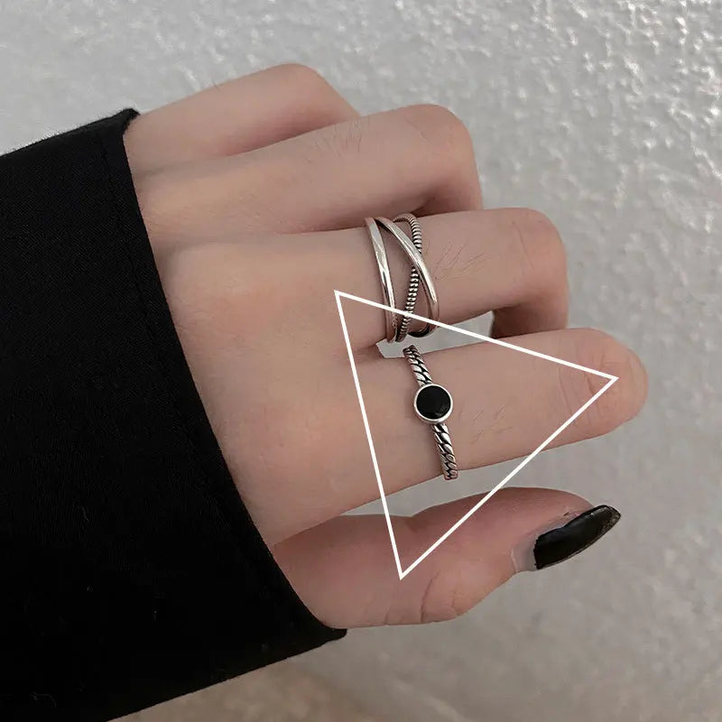 925 Silver Cross Hollow Finger Ring – Creative