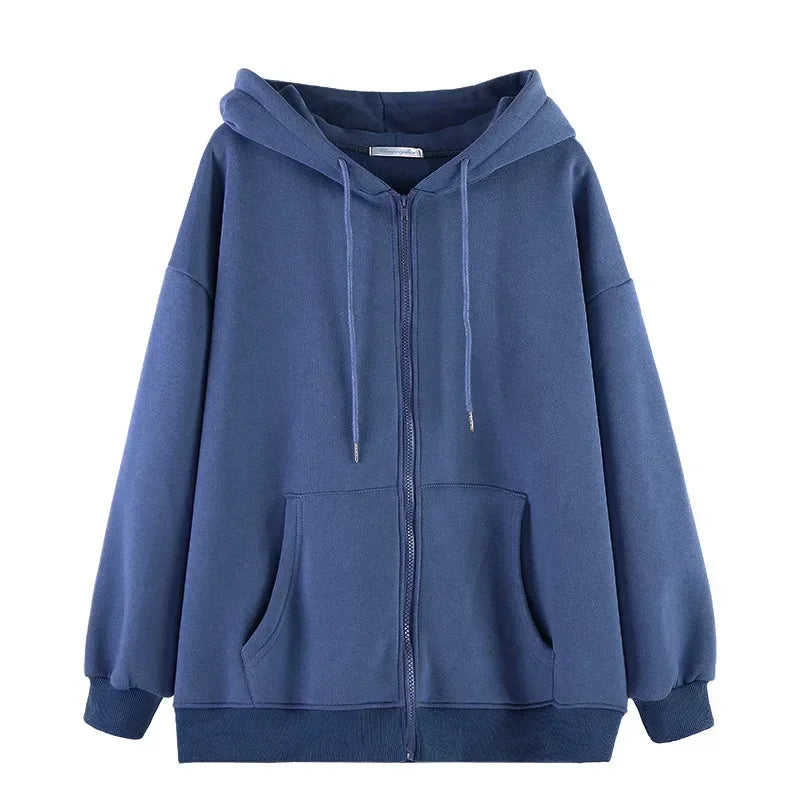 Retro Oversized Hoodie – Zip Sweatshirt Jacket