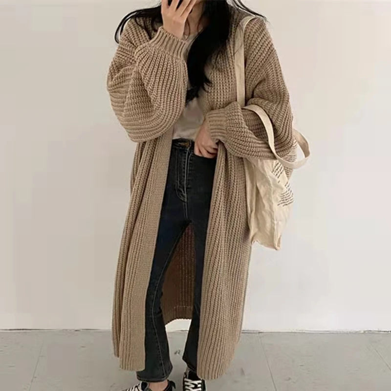 Loose V-Neck Sweater – Knit Minimalist Jacket