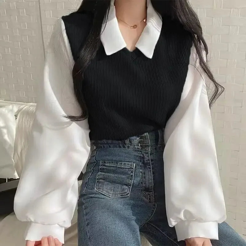 Polo Collar Blouse