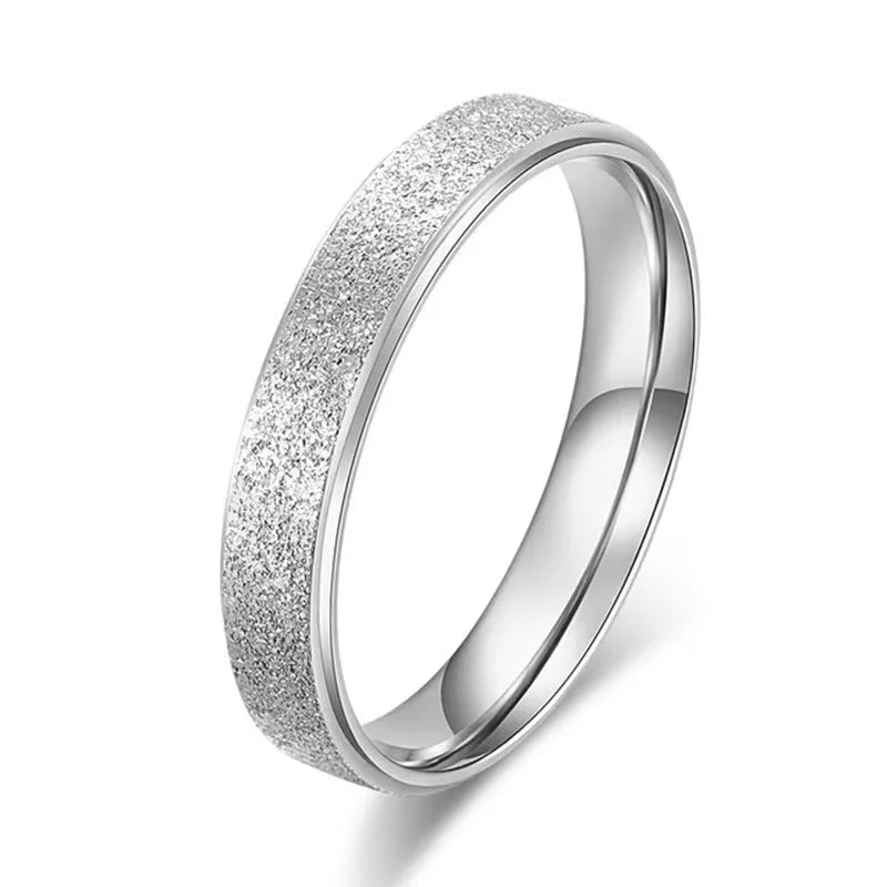 Stainless Steel Frosted Gold Ring