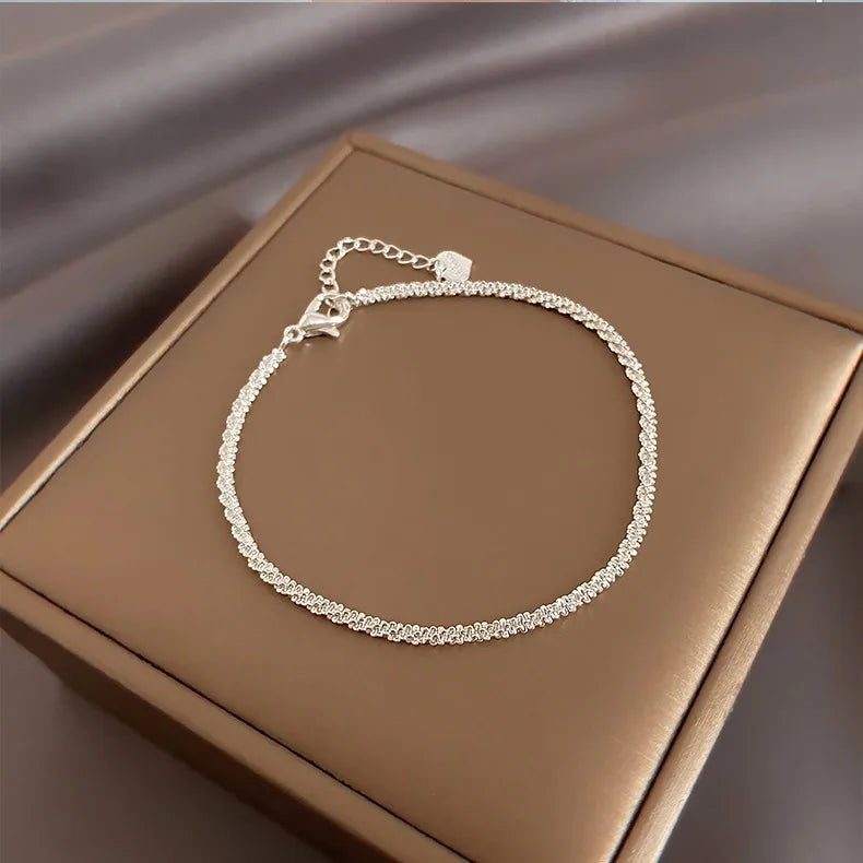 925 Sterling Silver Zircon Bow Bracelet